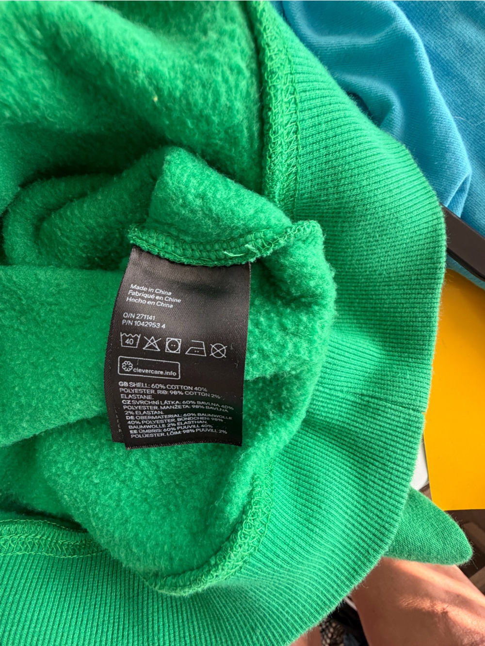 H&M Women’s XS Kelly Green Cropped Quarter Zip Fleece Sweatshirt - Picture 4 of 4